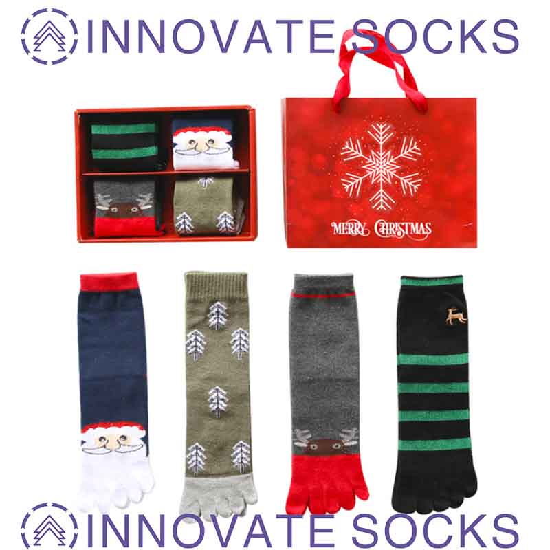 Weihnachten Fünf Toe Winter Tube Baumwolle Thick-absorbierende warme Cartoon Socken