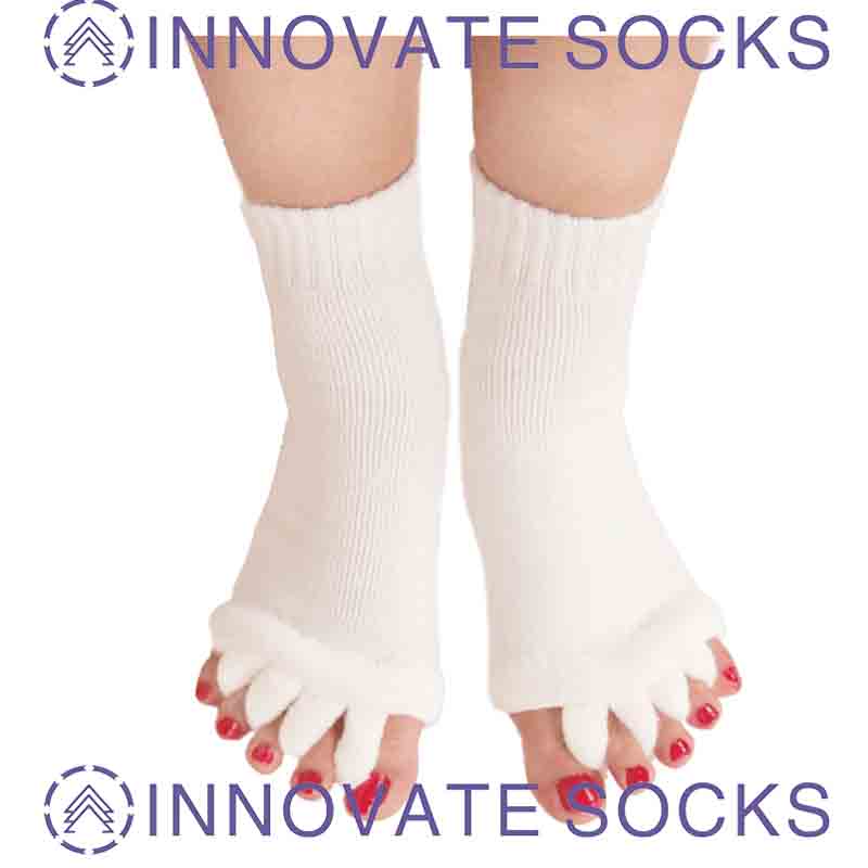 Massage Fünf Toe Open Toe Socks Anti Thumb Valgus Split Toe Crew Socken