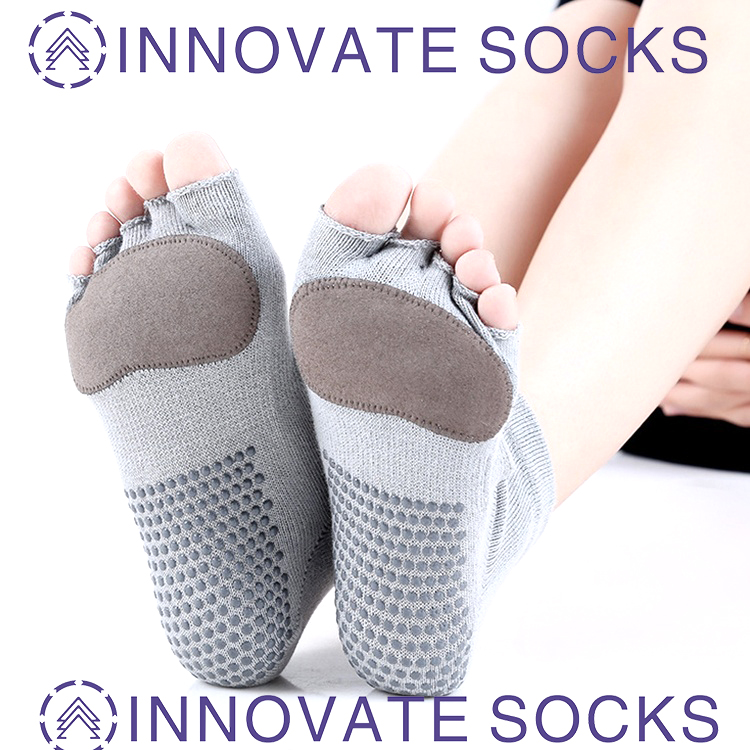 Non Slip Toeless Cotton Yoga Pilates Socken