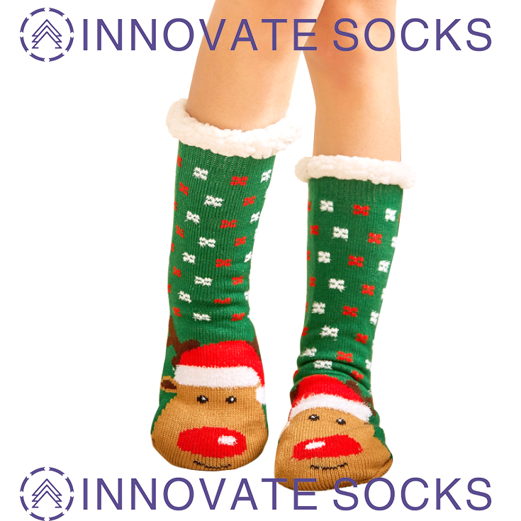 Christmas Socken Tube Thick Velvet Home Socken Socken Erwachsene Teppichsocken